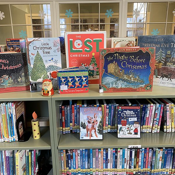 Photo of the Childrens area with holiday books display