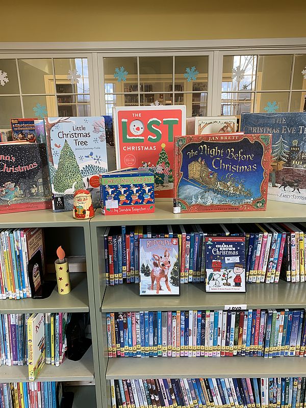 Photo of the Childrens area with holiday books display